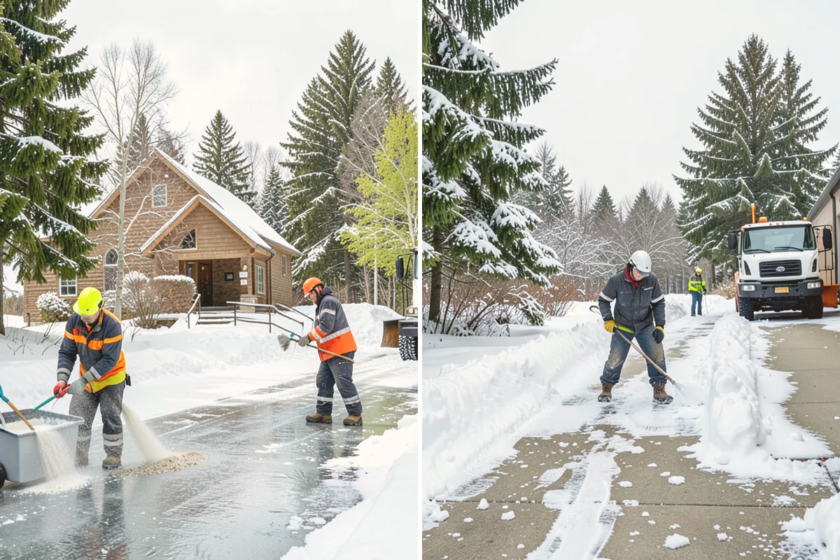 Strip Mall Snow Removal in Newcastle, King County, WA - Map the shared lot and the full storefront sidewalk