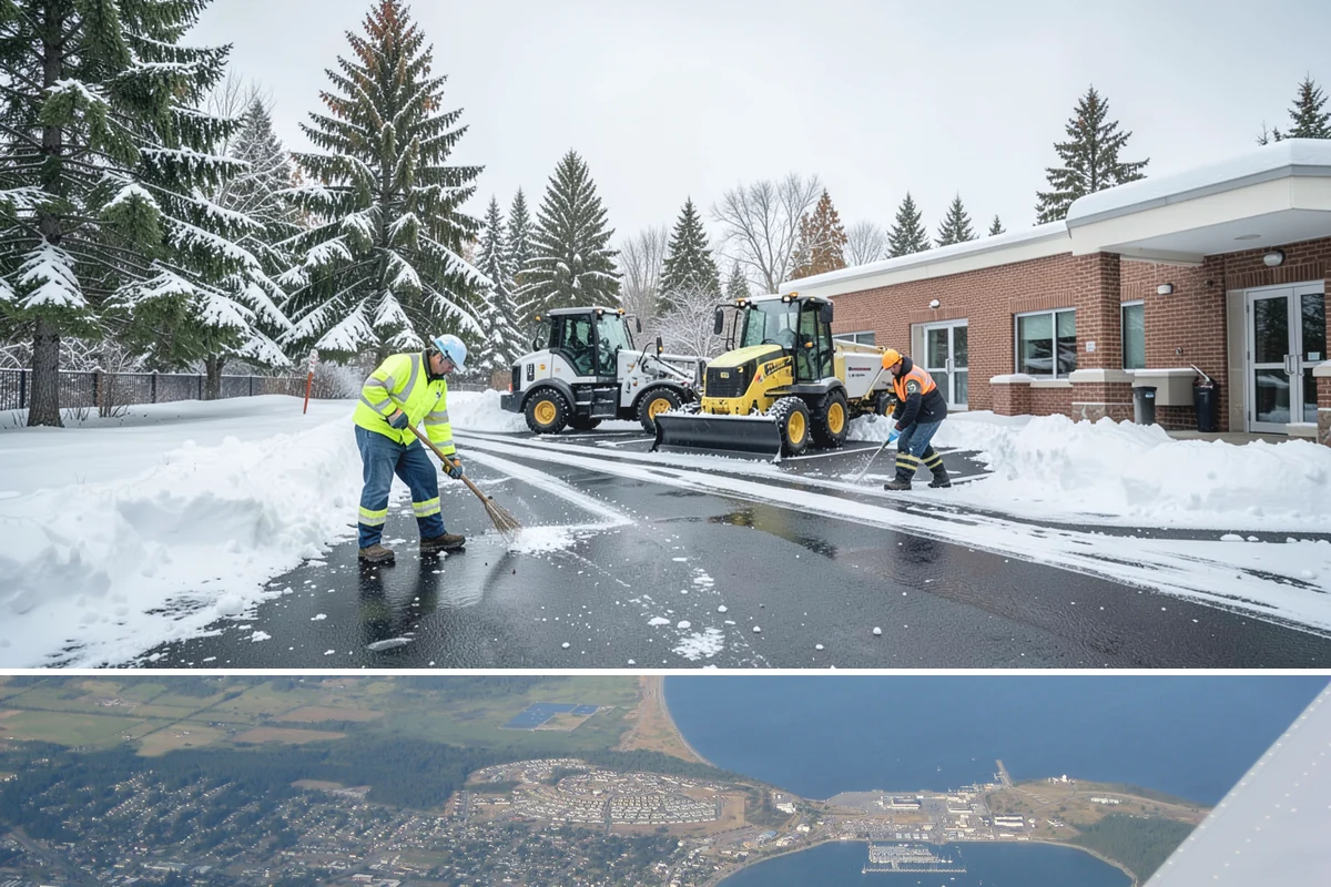 Strip Mall Snow Removal in Oak Harbor, Island County, WA - Strip malls need coverage December through February during lowland snow and ice days.