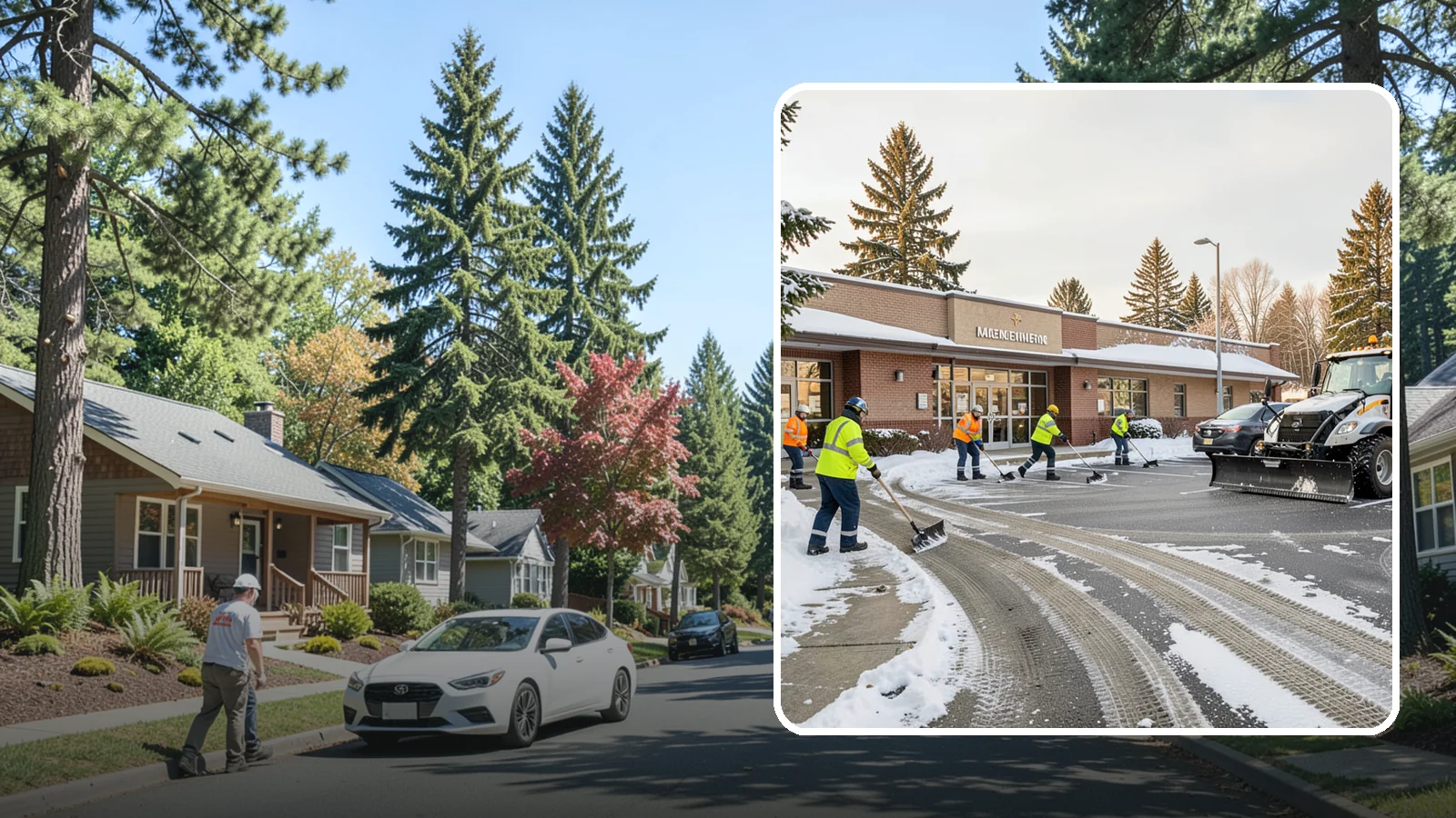 Strip Mall Snow Removal in Orting, Pierce County, WA - We keep strip-mall storefronts, shared parking, and sidewalks clear so every tenant's customers can reach the door safely.