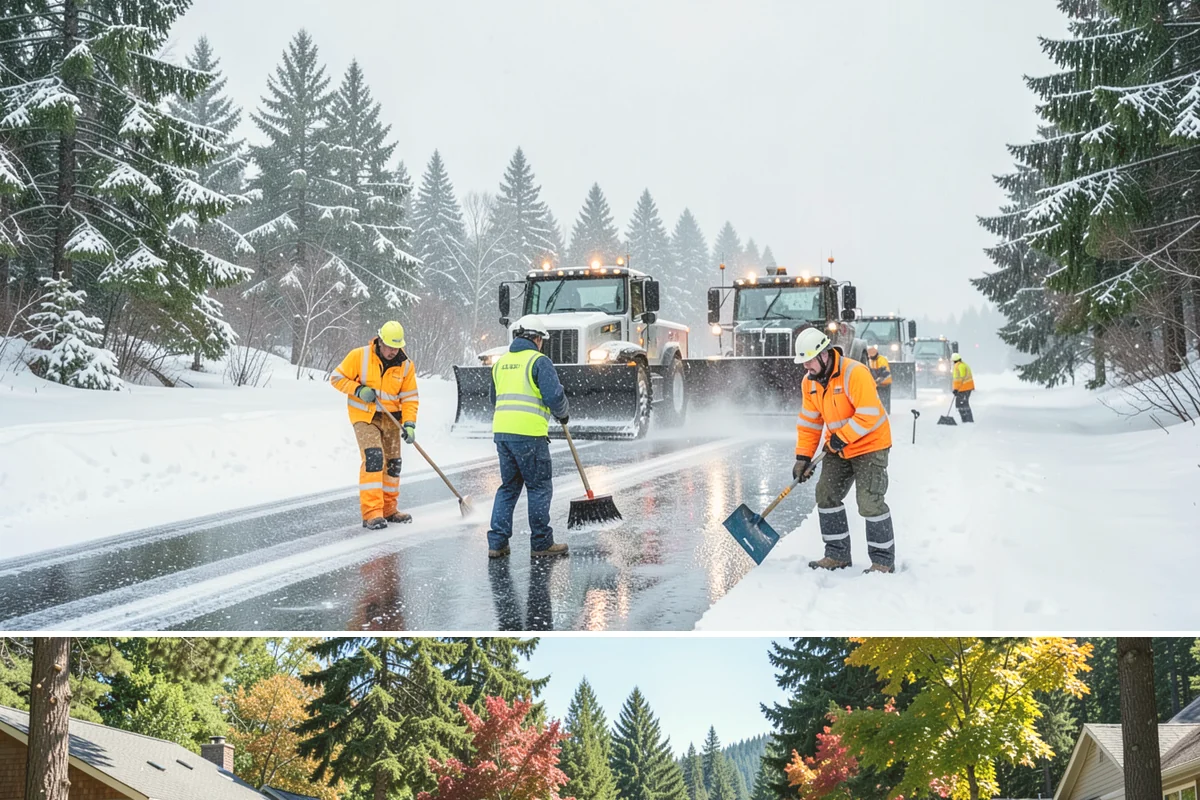 Strip Mall Snow Removal in Orting, Pierce County, WA - Strip malls need coverage December through February during lowland snow and ice days.