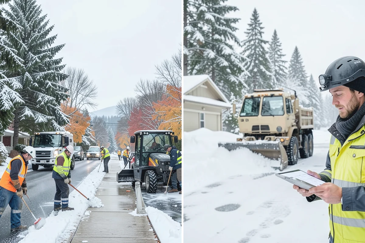 Strip Mall Snow Removal in Redmond, King County, WA - Map the shared lot and the full storefront sidewalk
