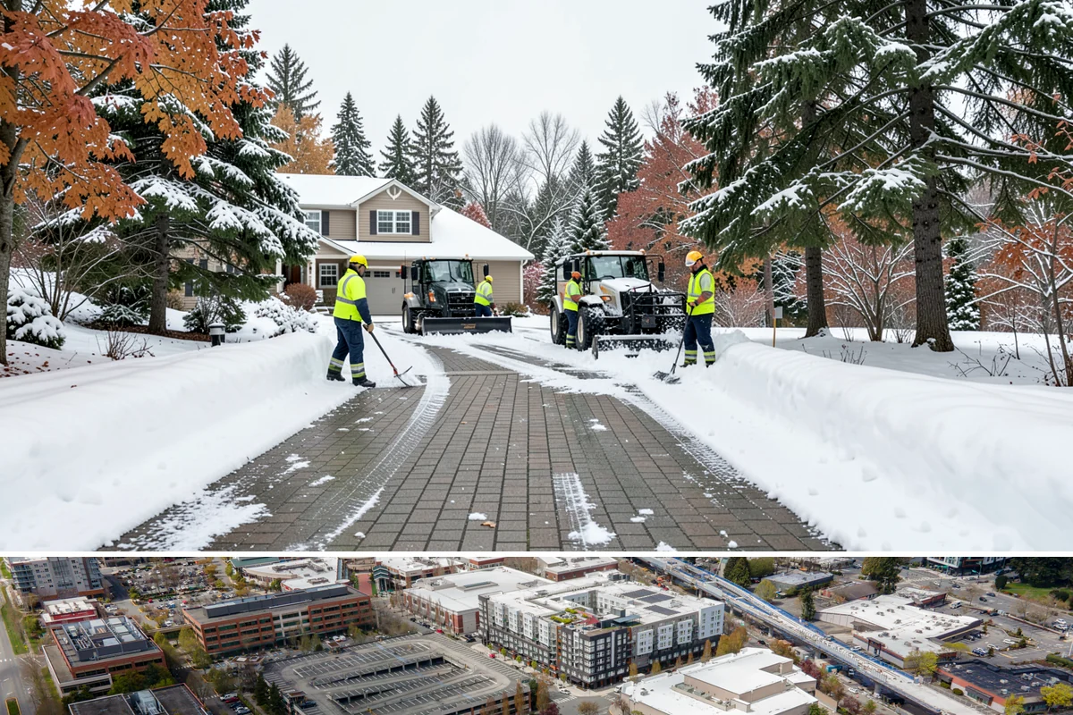 Strip Mall Snow Removal in Redmond, King County, WA - Strip malls need coverage December through February during lowland snow and ice days.