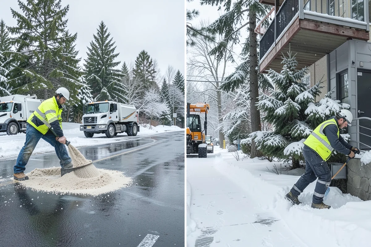 Strip Mall Snow Removal in Renton, King County, WA - Map the shared lot and the full storefront sidewalk