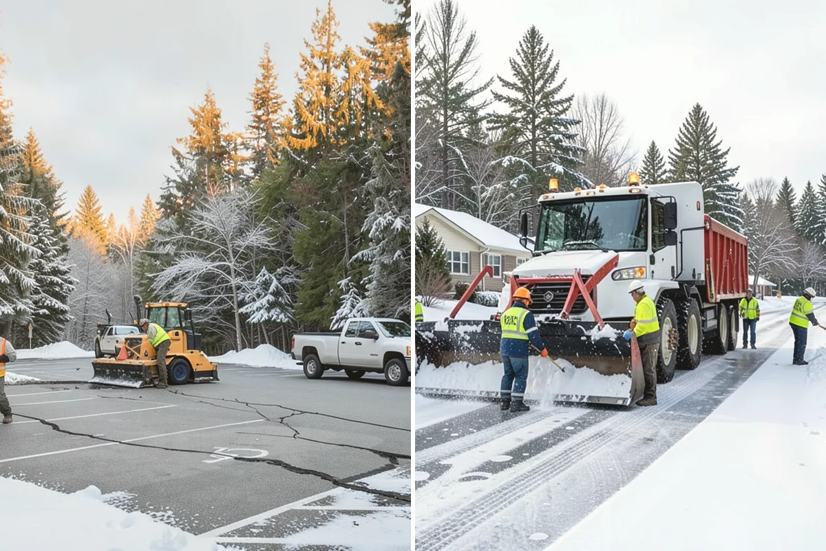 Strip Mall Snow Removal in Ruston, Pierce County, WA - Map the shared lot and the full storefront sidewalk