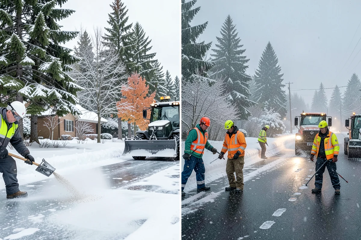 Strip Mall Snow Removal in Shoreline, King County, WA - Map the shared lot and the full storefront sidewalk