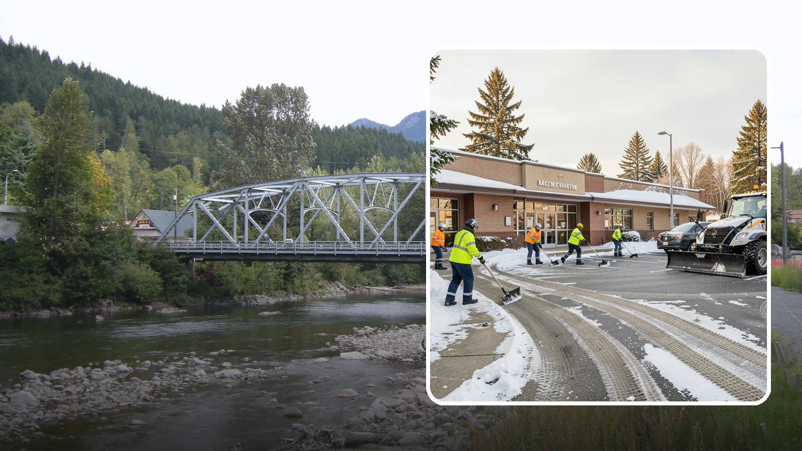 Strip Mall Snow Removal in Skykomish, King County, WA - We keep strip-mall storefronts, shared parking, and sidewalks clear so every tenant's customers can reach the door safely.