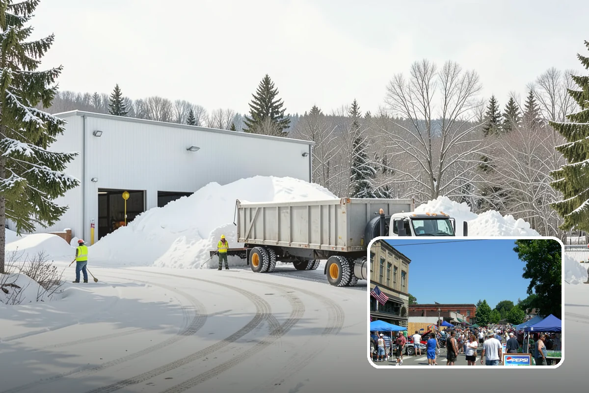 Strip Mall Snow Removal in Snohomish, Snohomish County, WA - Shared lot and full storefront walkway cleared