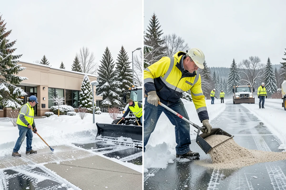Strip Mall Snow Removal in Snoqualmie, King County, WA - Map the shared lot and the full storefront sidewalk