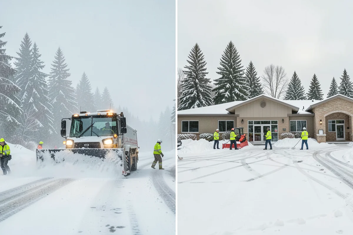 Strip Mall Snow Removal in Steilacoom, Pierce County, WA - Map the shared lot and the full storefront sidewalk