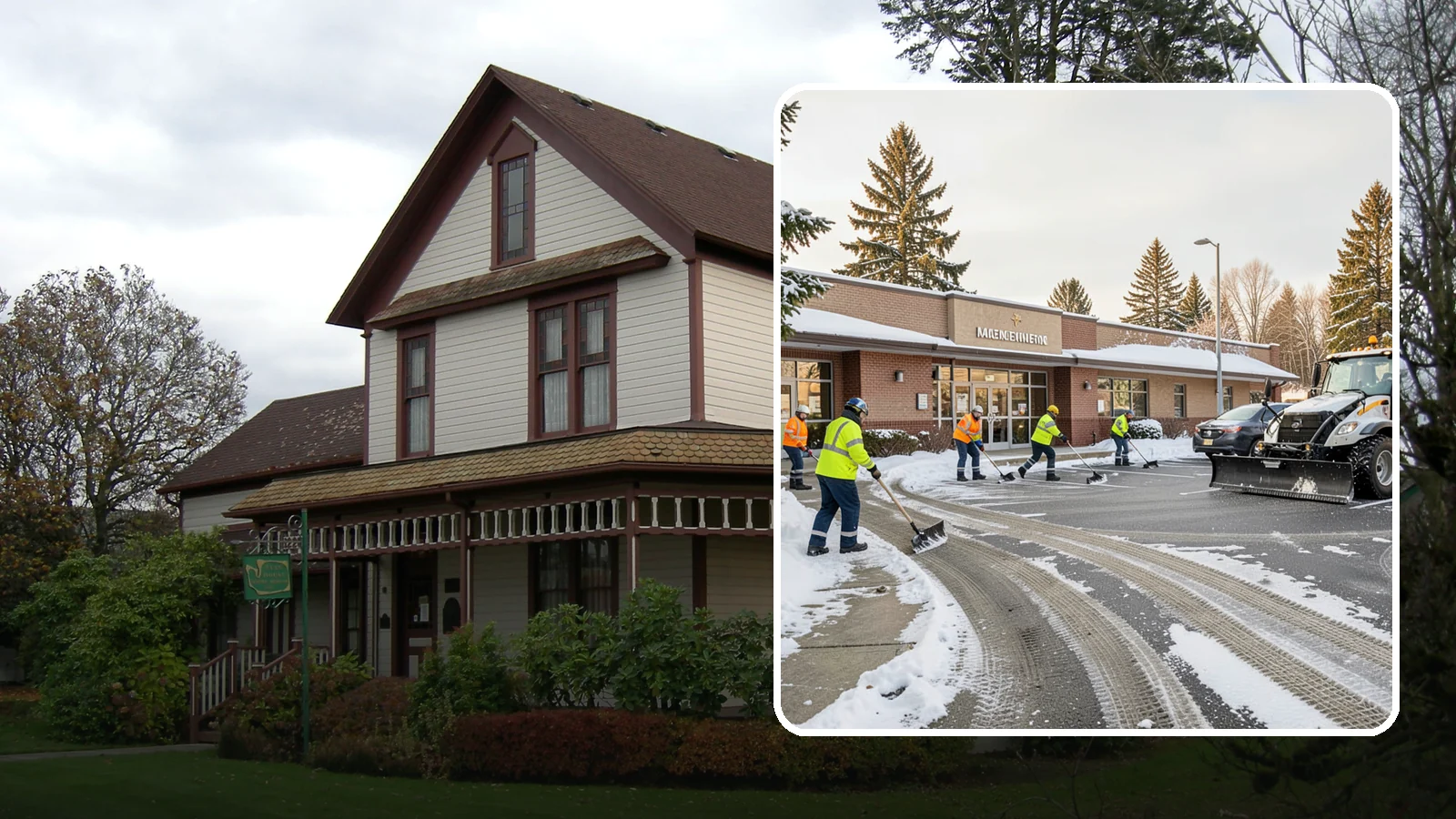 Strip Mall Snow Removal in Sumner, Pierce County, WA - We keep strip-mall storefronts, shared parking, and sidewalks clear so every tenant's customers can reach the door safely.