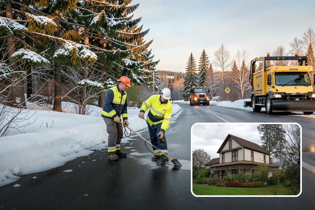 Strip Mall Snow Removal in Sumner, Pierce County, WA - Shared lot and full storefront walkway cleared