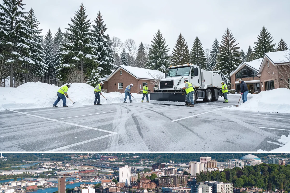 Strip Mall Snow Removal in Tacoma, Pierce County, WA - Strip malls need coverage December through February during lowland snow and ice days.