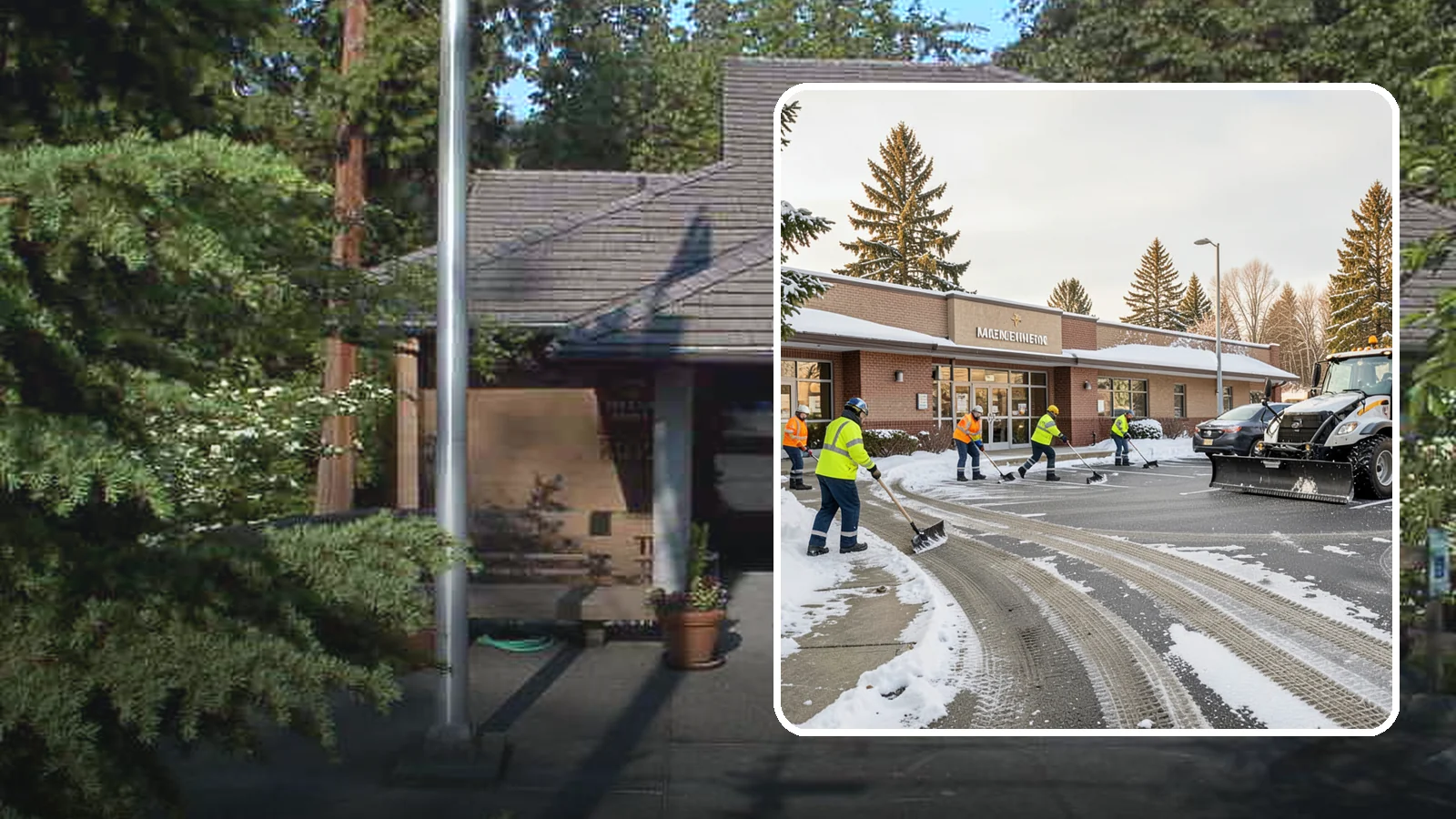 Strip Mall Snow Removal in Yarrow Point, King County, WA - We keep strip-mall storefronts, shared parking, and sidewalks clear so every tenant's customers can reach the door safely.