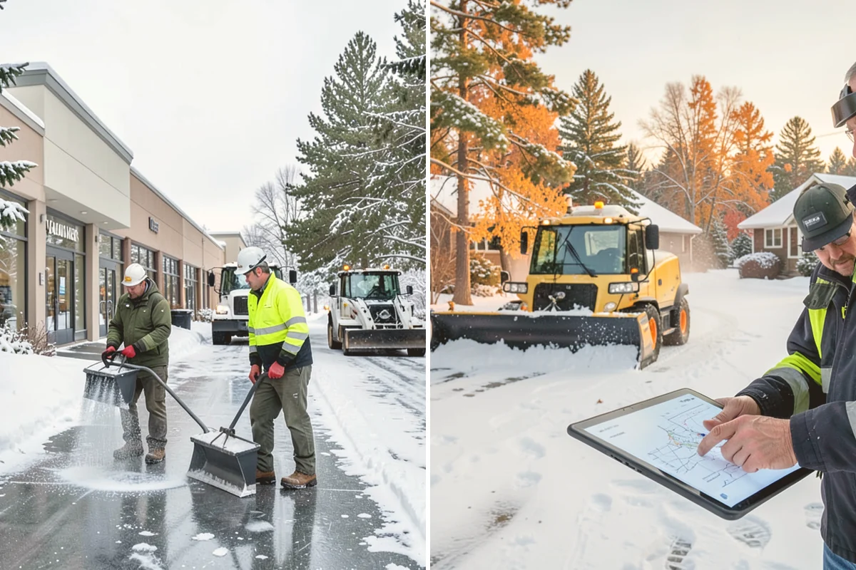 Townhome Snow Removal in Algona, King County, WA - We map shared access, unit boundaries, and staging areas
