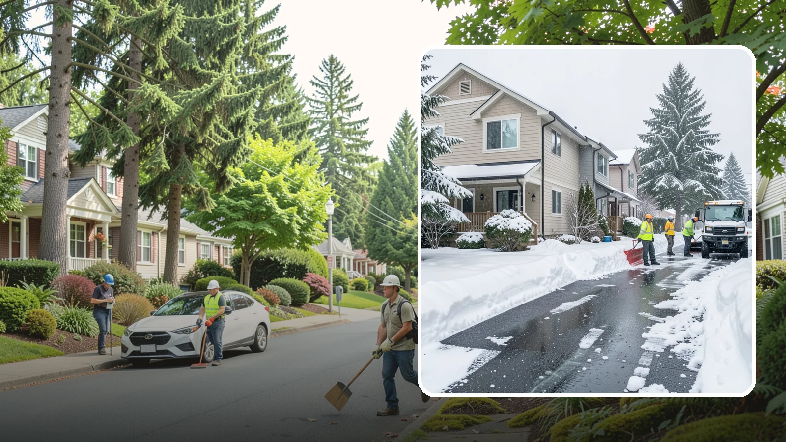 Townhome Snow Removal in Beaux Arts Village, King County, WA - We clear driveways, shared entries, and walkways for Western Washington townhomes where tight lots and shared access demand...