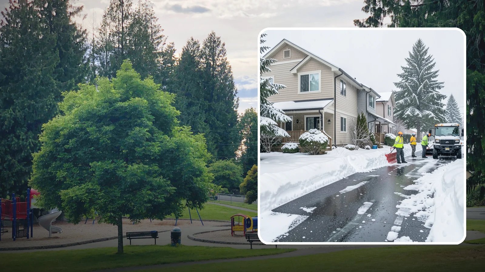 Townhome Snow Removal in Bonney Lake, Pierce County, WA - We clear driveways, shared entries, and walkways for Western Washington townhomes where tight lots and shared access demand...