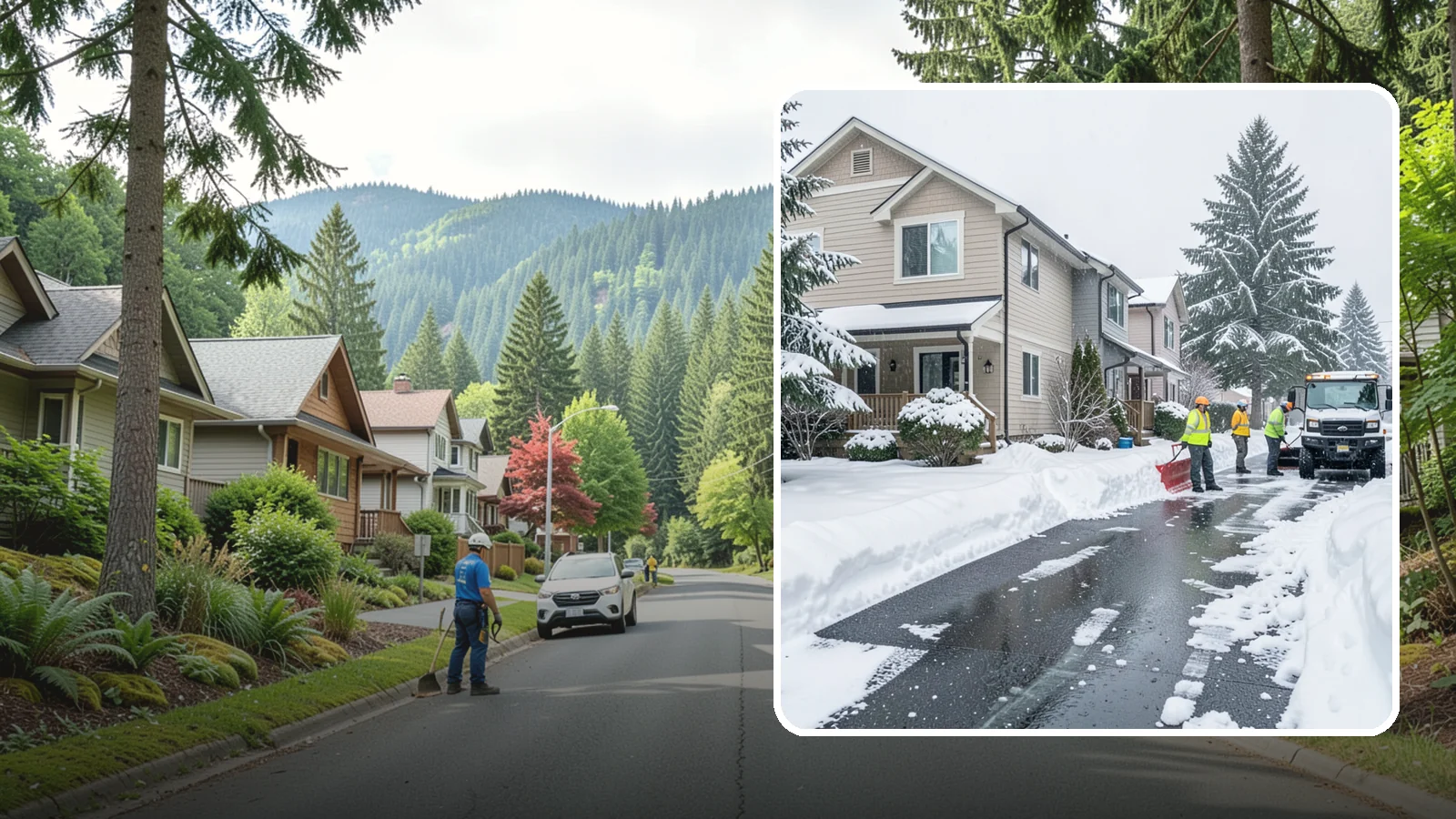Townhome Snow Removal in Darrington, Snohomish County, WA - We clear driveways, shared entries, and walkways for Western Washington townhomes where tight lots and shared access demand...