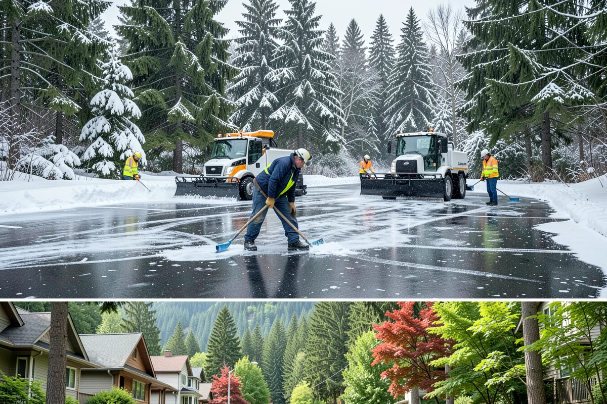 Townhome Snow Removal in Darrington, Snohomish County, WA - Townhome clusters need prompt clearing with each lowland snowfall and follow-up treatment through the freeze-thaw days that...