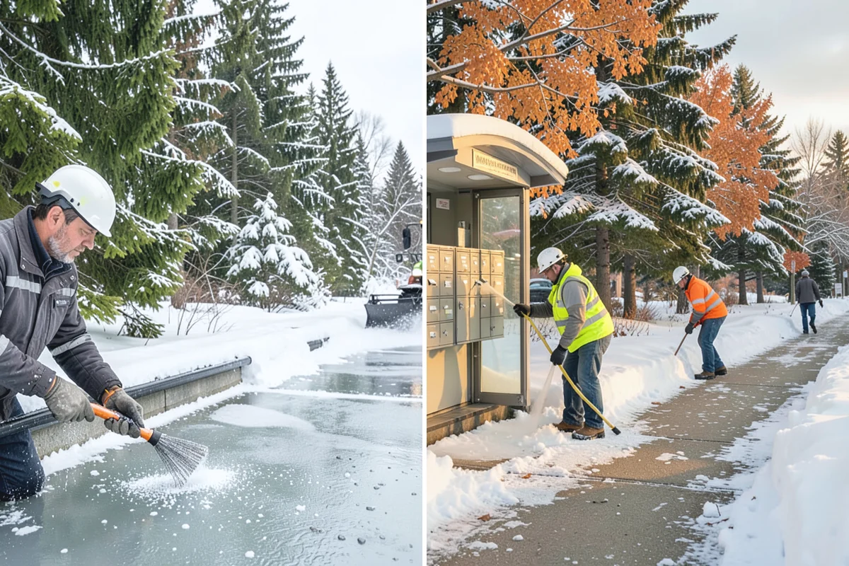 Townhome Snow Removal in Des Moines, King County, WA - We map shared access, unit boundaries, and staging areas