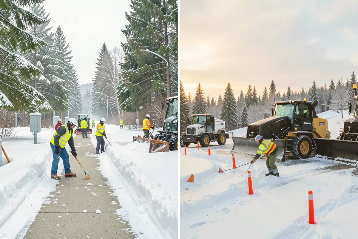 Townhome Snow Removal in Edmonds, Snohomish County, WA - We map shared access, unit boundaries, and staging areas