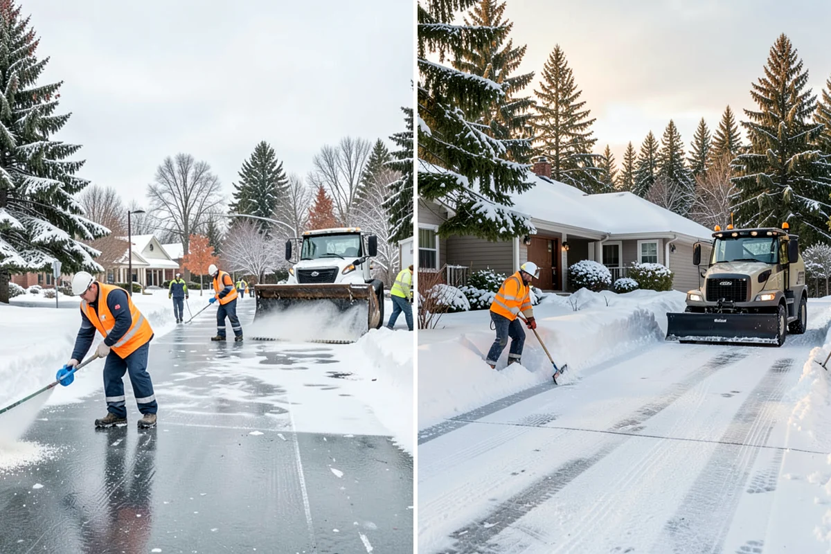 Townhome Snow Removal in Everett, Snohomish County, WA - We map shared access, unit boundaries, and staging areas