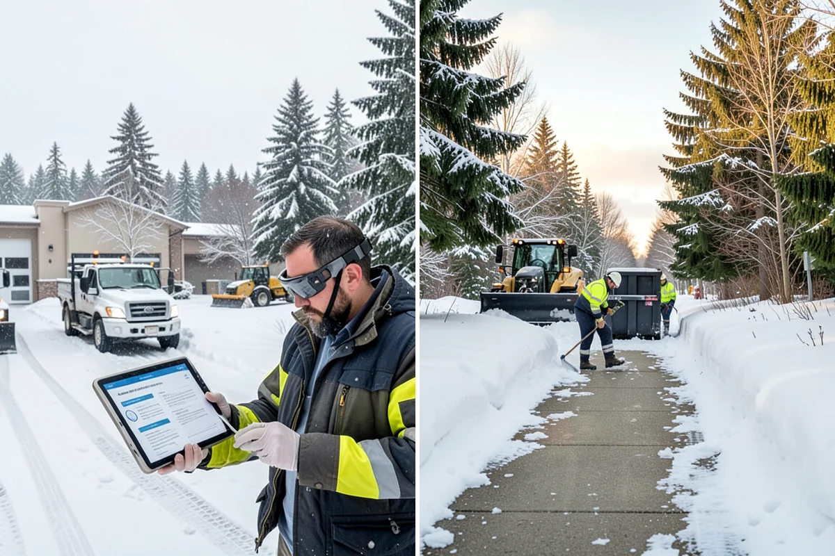 Townhome Snow Removal in Federal Way, King County, WA - We map shared access, unit boundaries, and staging areas