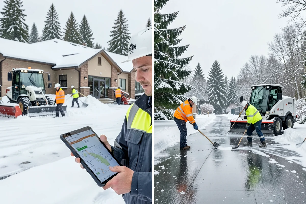 Townhome Snow Removal in Fircrest, Pierce County, WA - We map shared access, unit boundaries, and staging areas