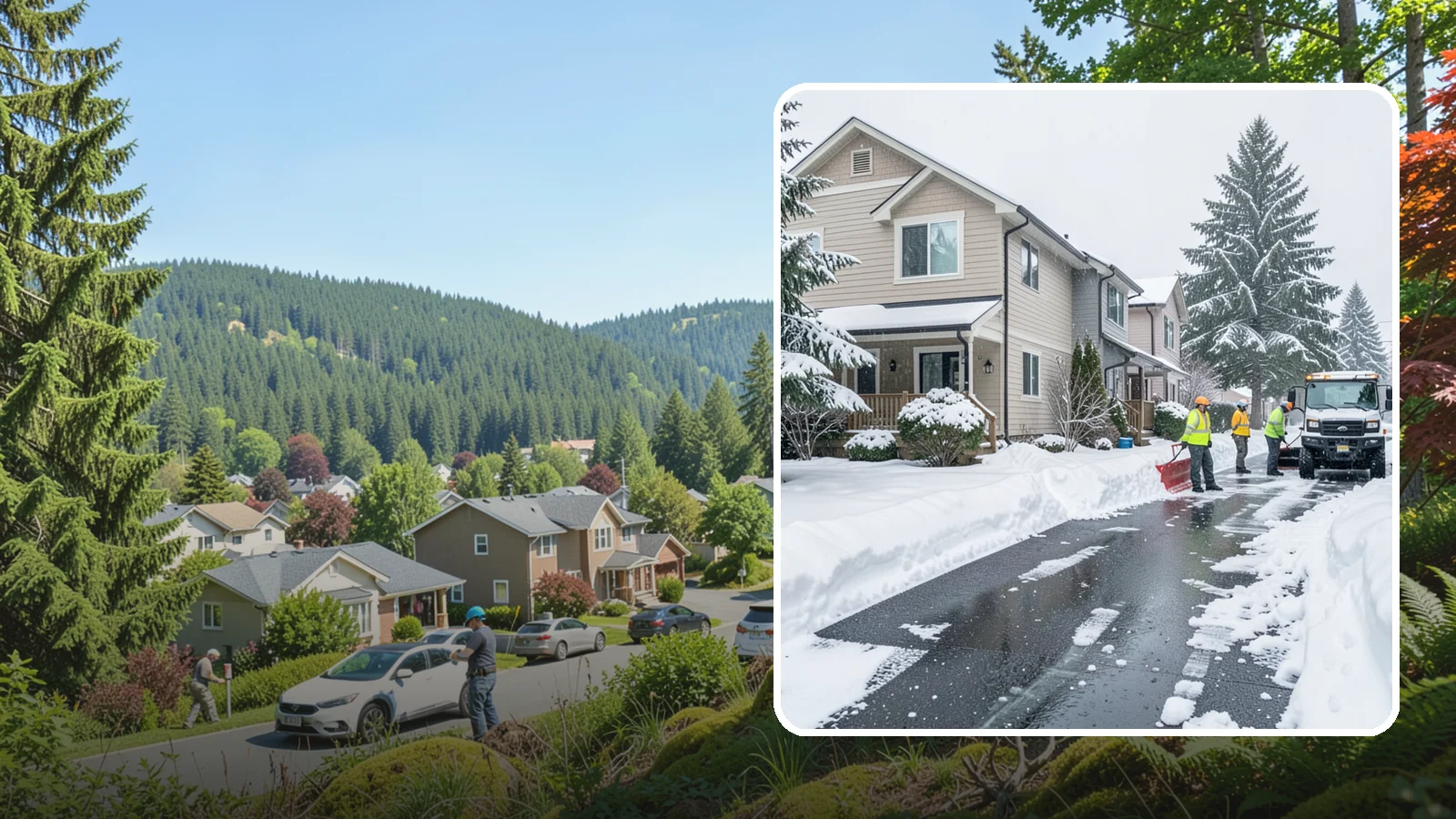 Townhome Snow Removal in Index, Snohomish County, WA - We clear driveways, shared entries, and walkways for Western Washington townhomes where tight lots and shared access demand...