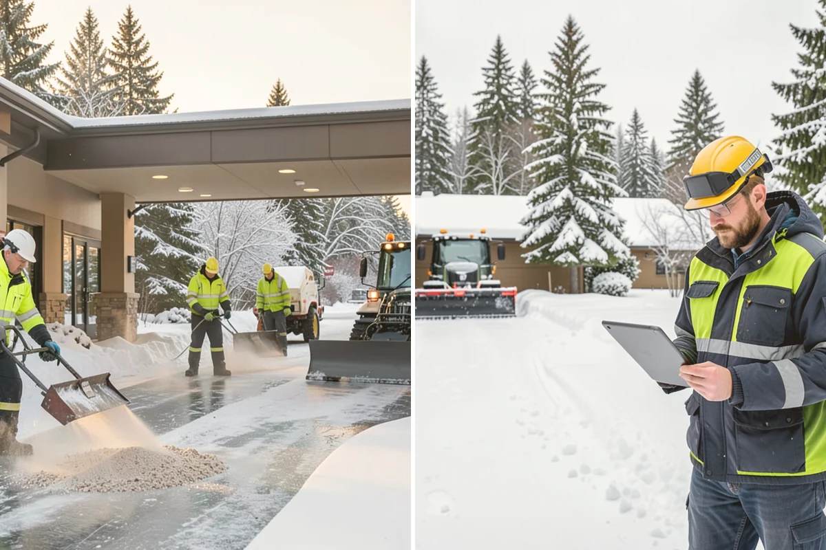 Townhome Snow Removal in Kent, King County, WA - We map shared access, unit boundaries, and staging areas