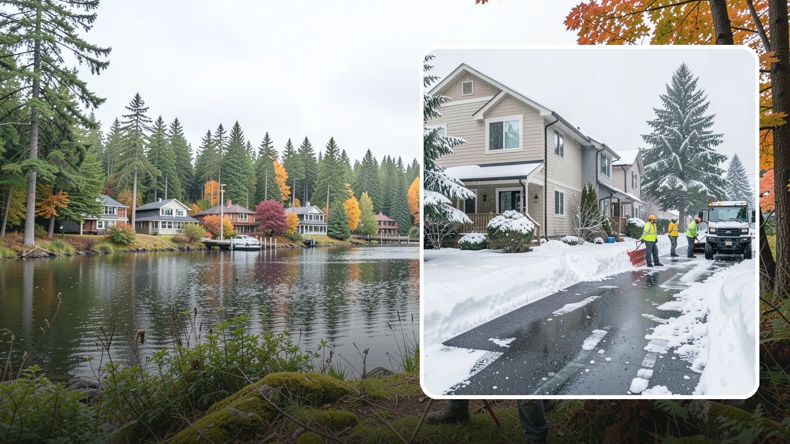 Townhome Snow Removal in La Conner, Skagit County, WA - We clear driveways, shared entries, and walkways for Western Washington townhomes where tight lots and shared access demand...