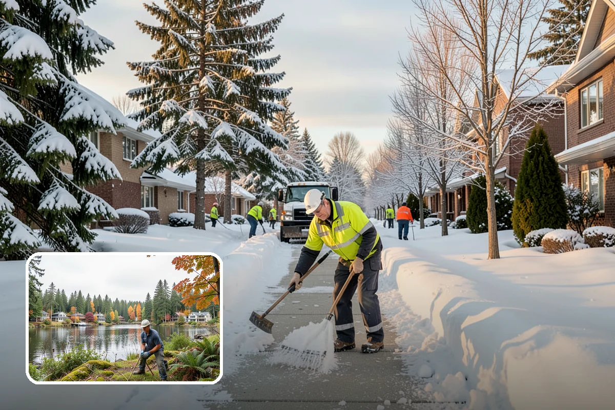 Townhome Snow Removal in La Conner, Skagit County, WA - Coordinates clearing across shared driveways and entries