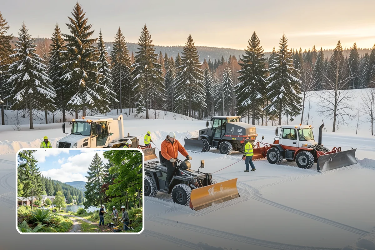 Townhome Snow Removal in Lake Forest Park, King County, WA - Coordinates clearing across shared driveways and entries