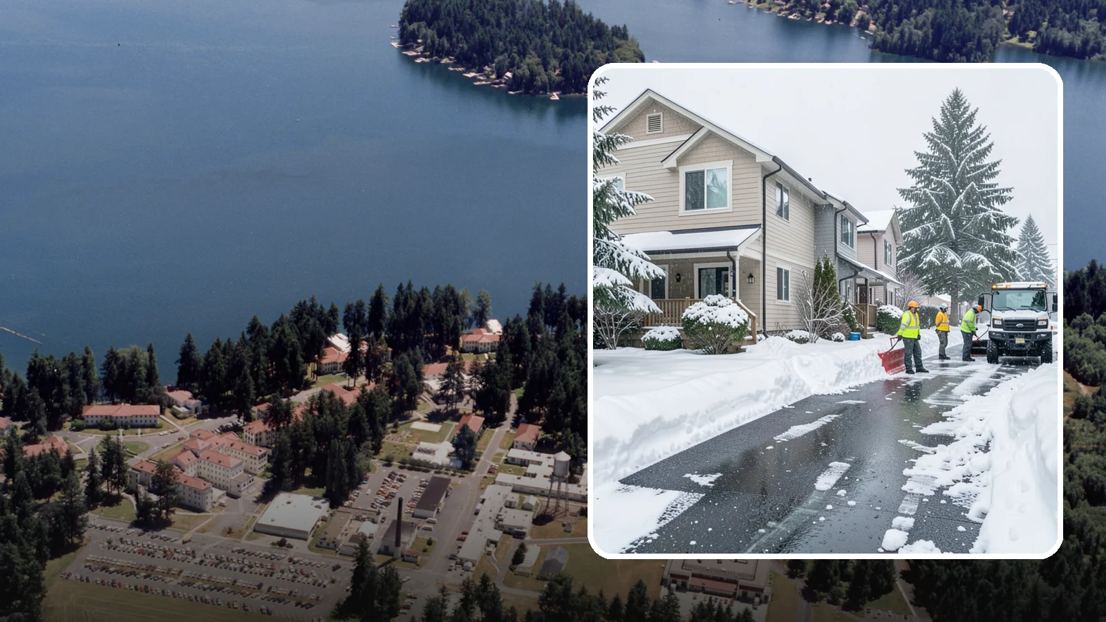Townhome Snow Removal in Lakewood, Pierce County, WA - We clear driveways, shared entries, and walkways for Western Washington townhomes where tight lots and shared access demand...