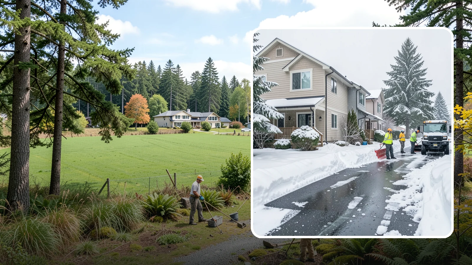 Townhome Snow Removal in Lyman, Skagit County, WA - We clear driveways, shared entries, and walkways for Western Washington townhomes where tight lots and shared access demand...