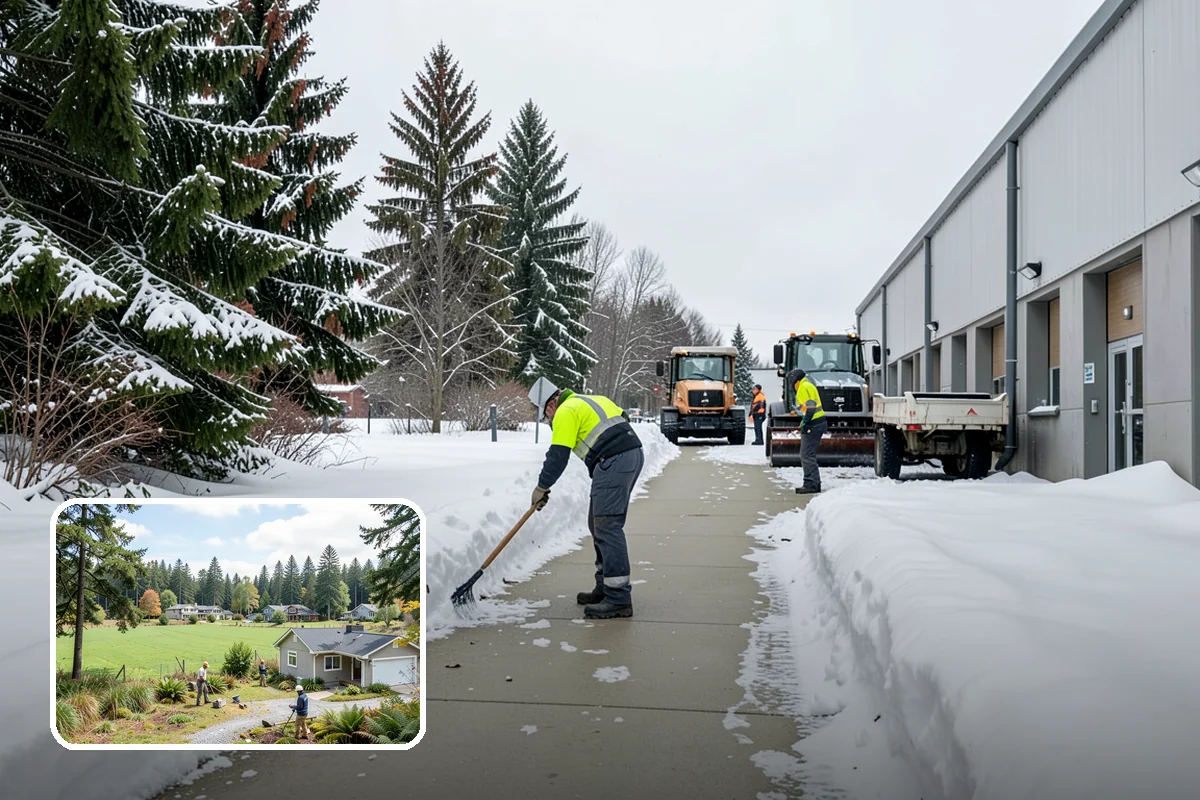 Townhome Snow Removal in Lyman, Skagit County, WA - Coordinates clearing across shared driveways and entries