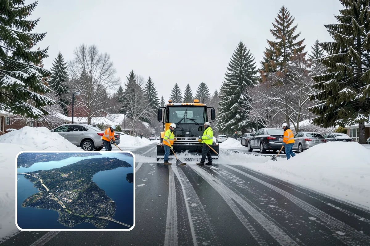 Townhome Snow Removal in Mercer Island, King County, WA - Coordinates clearing across shared driveways and entries