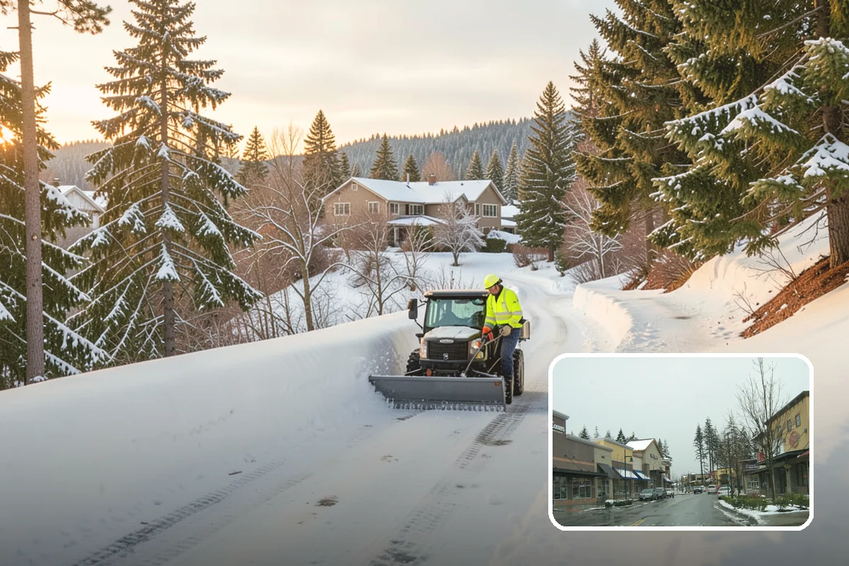 Townhome Snow Removal in Mill Creek, Snohomish County, WA - Coordinates clearing across shared driveways and entries