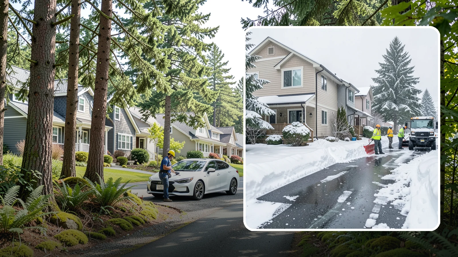 Townhome Snow Removal in Normandy Park, King County, WA - We clear driveways, shared entries, and walkways for Western Washington townhomes where tight lots and shared access demand...