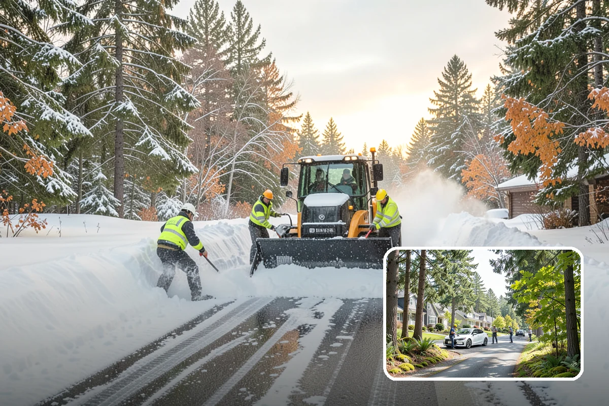 Townhome Snow Removal in Normandy Park, King County, WA - Coordinates clearing across shared driveways and entries