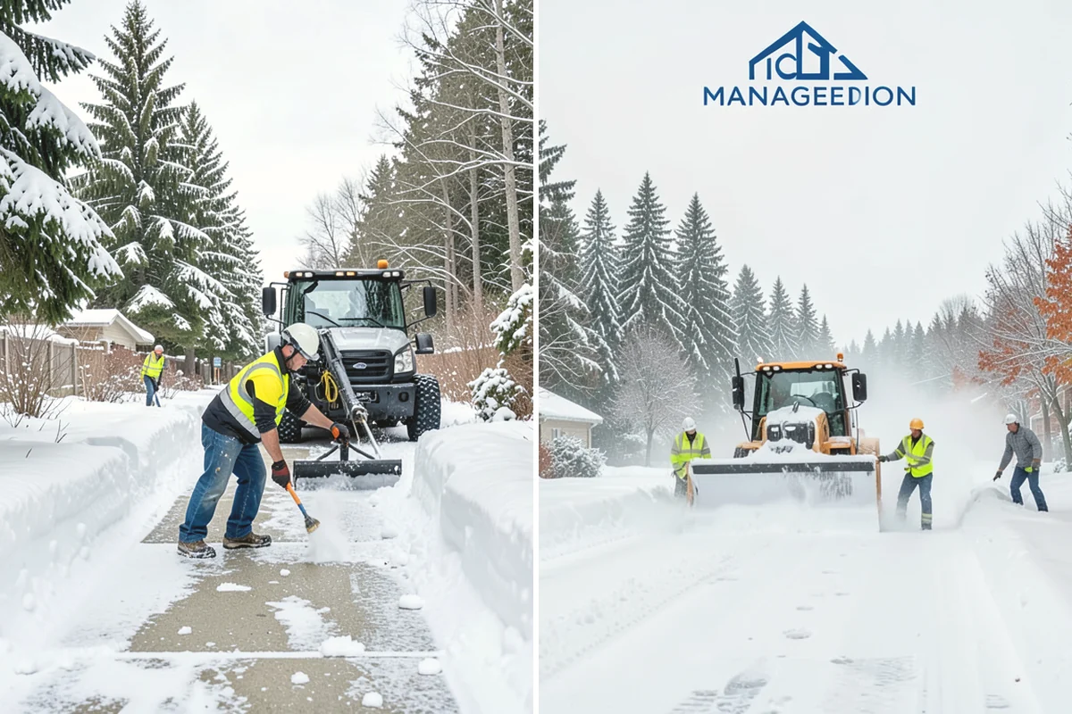 Townhome Snow Removal in Oak Harbor, Island County, WA - We map shared access, unit boundaries, and staging areas