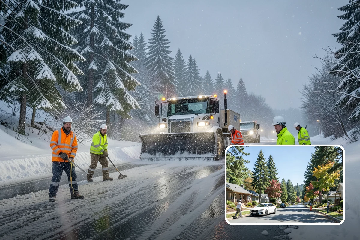 Townhome Snow Removal in Orting, Pierce County, WA - Coordinates clearing across shared driveways and entries