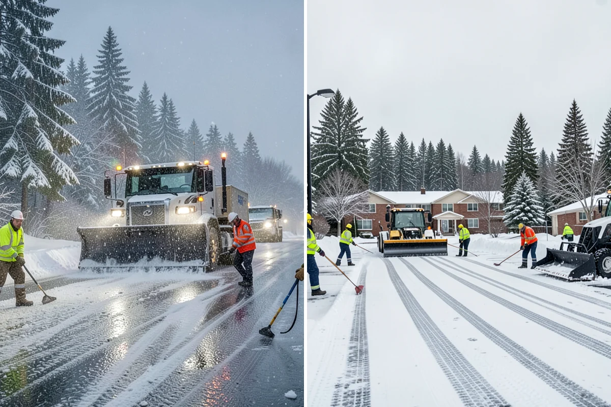 Townhome Snow Removal in Pacific, King County, WA - We map shared access, unit boundaries, and staging areas