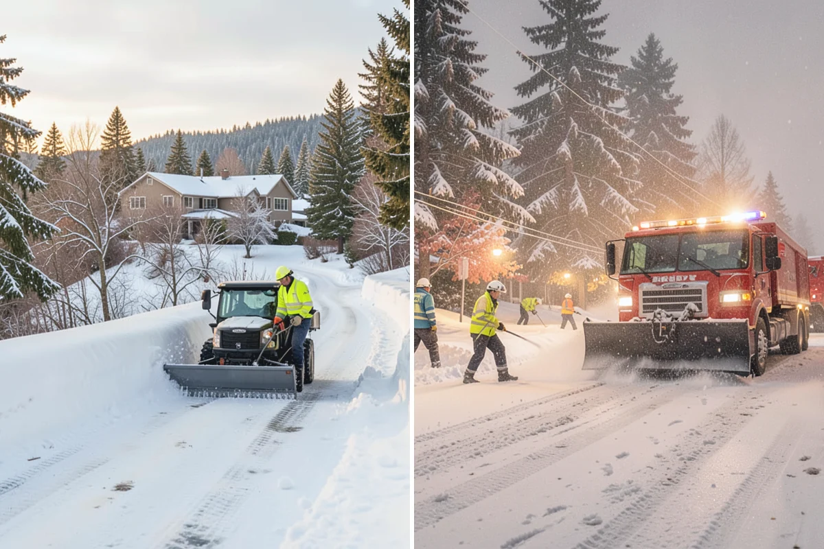 Townhome Snow Removal in Redmond, King County, WA - We map shared access, unit boundaries, and staging areas