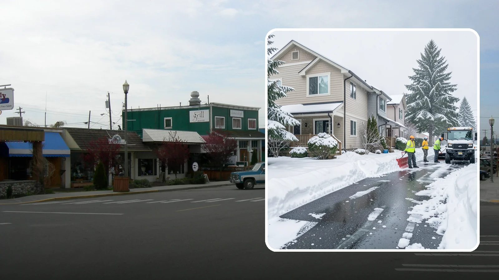 Townhome Snow Removal in Stanwood, Snohomish County, WA - We clear driveways, shared entries, and walkways for Western Washington townhomes where tight lots and shared access demand...