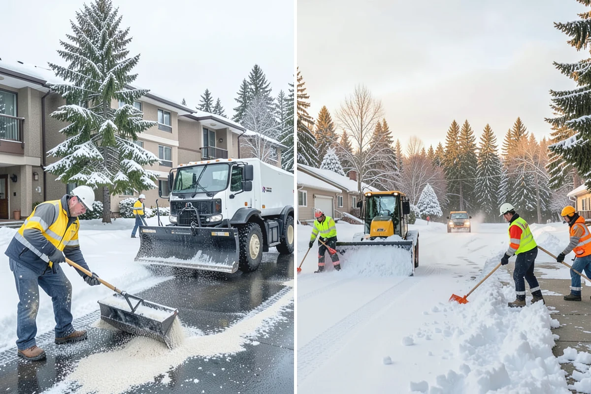 Townhome Snow Removal in Sumner, Pierce County, WA - We map shared access, unit boundaries, and staging areas