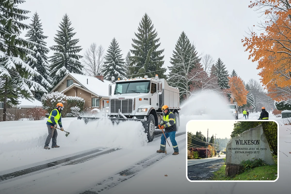 Townhome Snow Removal in Wilkeson, Pierce County, WA - Coordinates clearing across shared driveways and entries