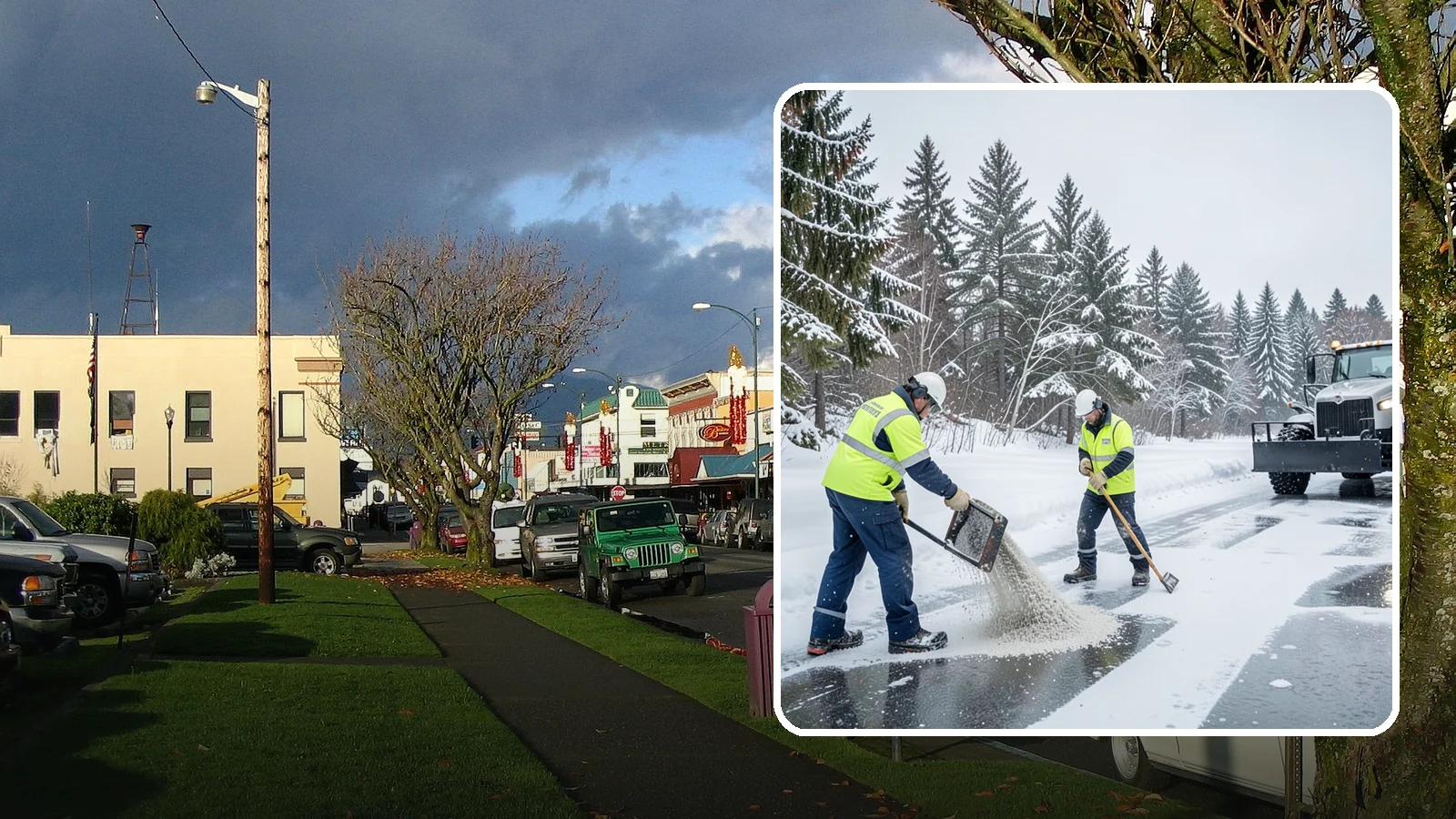 Traction Control Treatment in Arlington, Snohomish County, WA - Traction control treatment combines abrasives and targeted deicer to keep high-risk walking and driving surfaces safe underfoot.