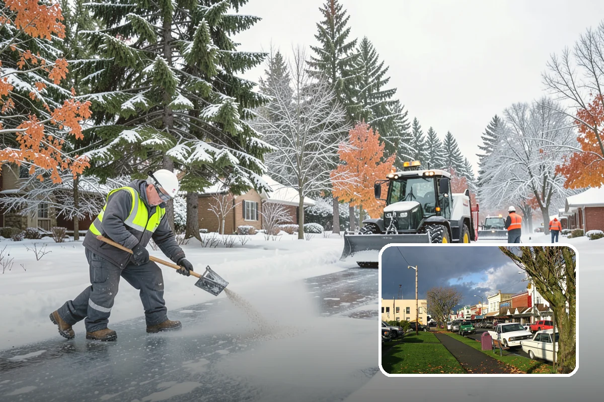 Traction Control Treatment in Arlington, Snohomish County, WA - Combines instant abrasive grip with gradual chemical melting