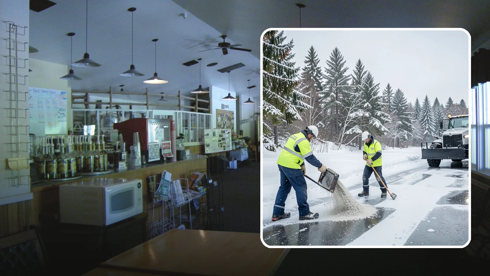 Traction Control Treatment in Black Diamond, King County, WA - Traction control treatment combines abrasives and targeted deicer to keep high-risk walking and driving surfaces safe underfoot.