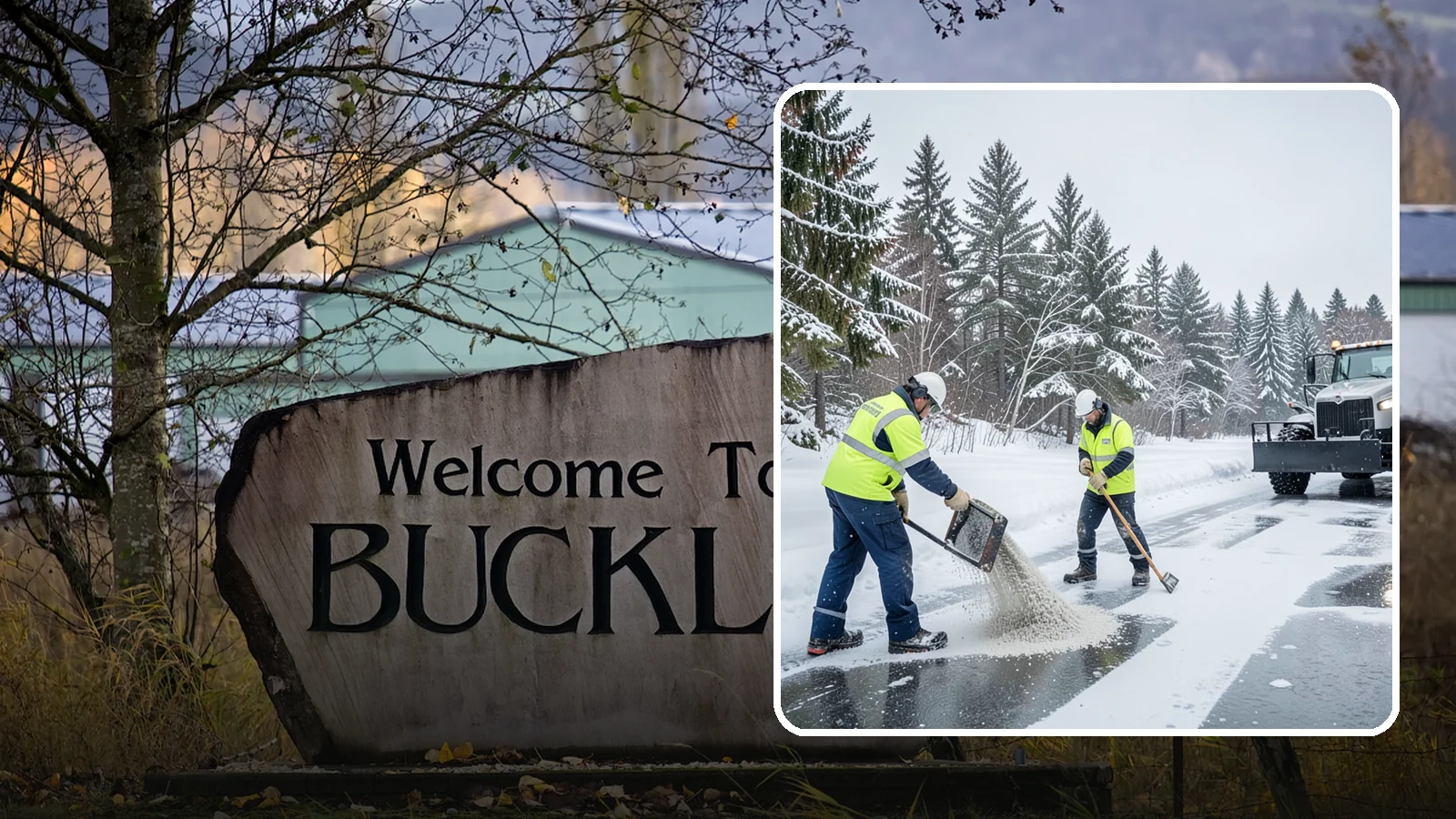 Traction Control Treatment in Buckley, Pierce County, WA - Traction control treatment combines abrasives and targeted deicer to keep high-risk walking and driving surfaces safe underfoot.
